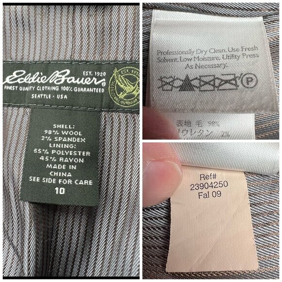 Eddie Bauer Wool Blend Blazer Navy Blue Jacket Size 10 - Picture 3 of 10